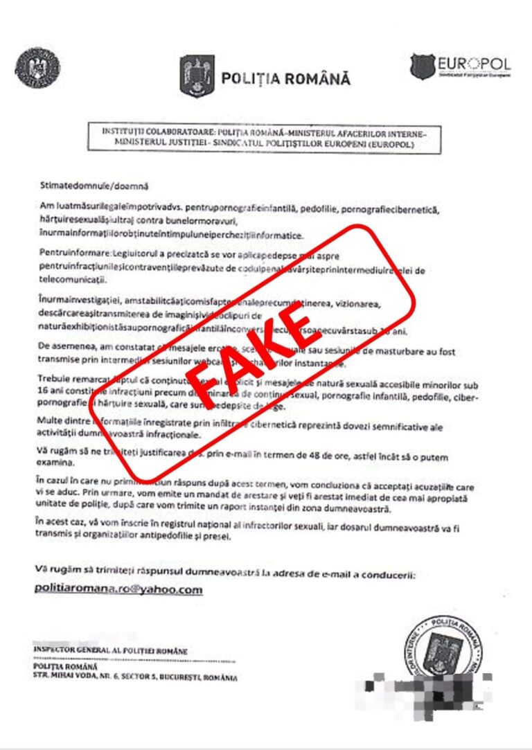 Avertisment al Poliției Sucevene. Noi metode de fraudă online prin email-uri false