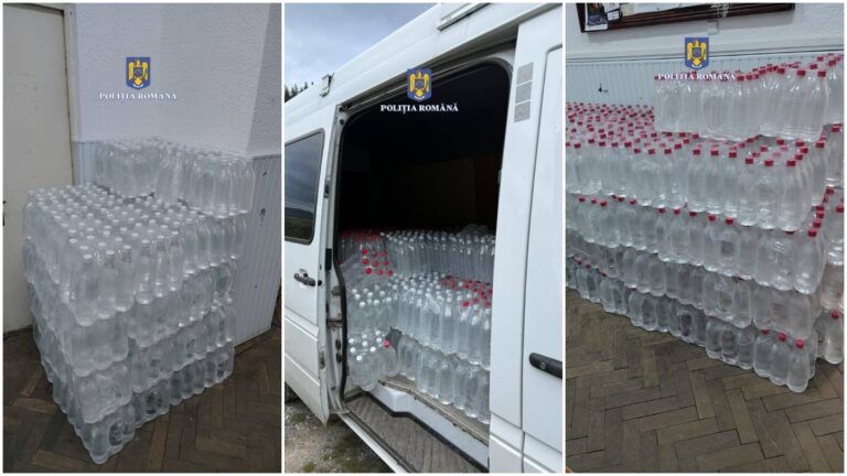 O dubă burdușită cu alcool de contrabandă depistată de polițiștii din Câmpulung Moldovenesc