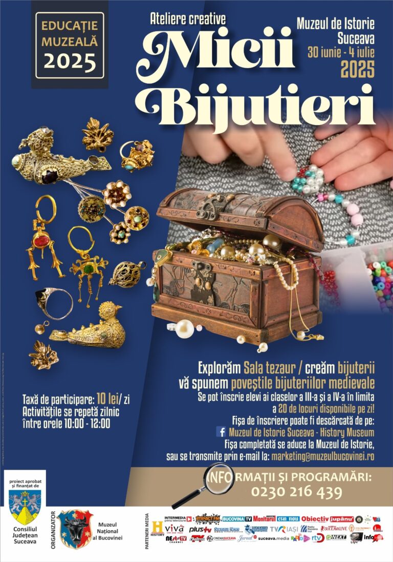 „Micii Bijutieri – ediția 2025”, atelier de educație muzeală la Muzeul de Istorie Suceava