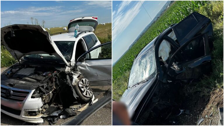Patru persoane au fost rănite, după ce o tânără șoferiță s-a angajat într-o depășire fără să se asigure, la Fântânele