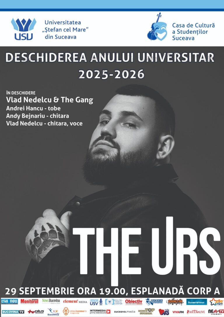 The Urs va susține un spectacol de excepție la deschiderea oficială a anului universitar 2025 – 2026 de la USV