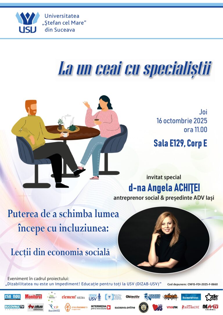USV organizează evenimentul „La un ceai cu specialiștii”