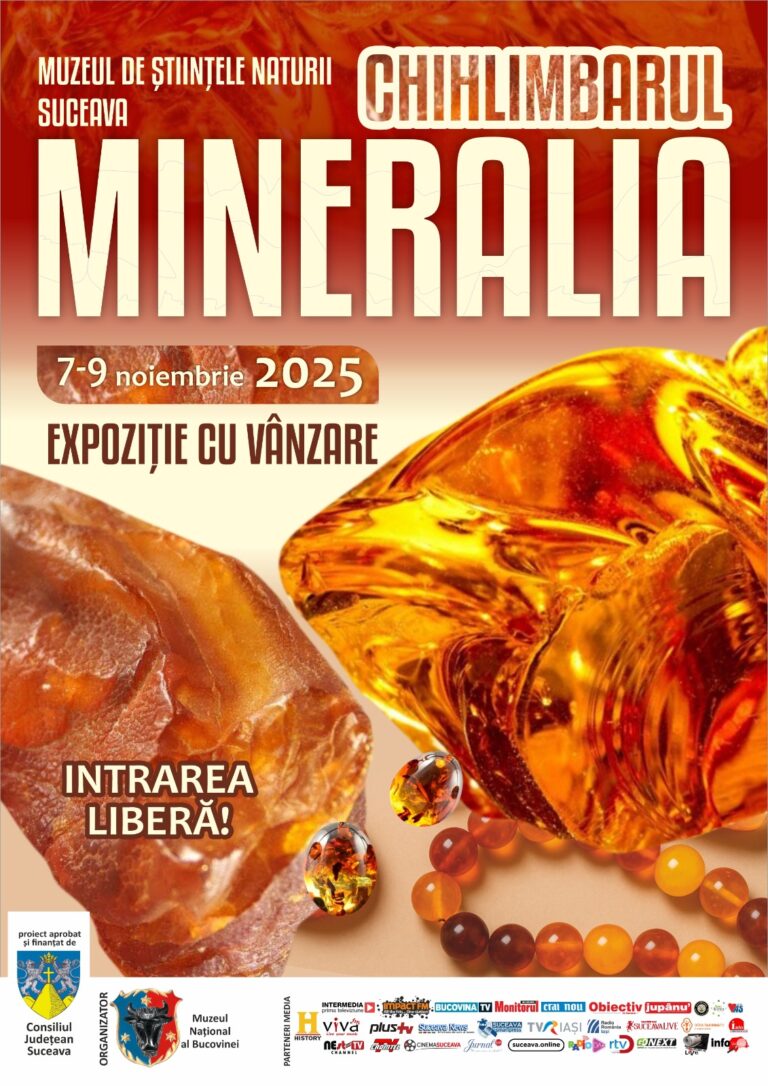 Muzeul de Științele Naturii din Suceava găzduiește la ediția de toamnă a expoziției cu vânzare „MINERALIA”