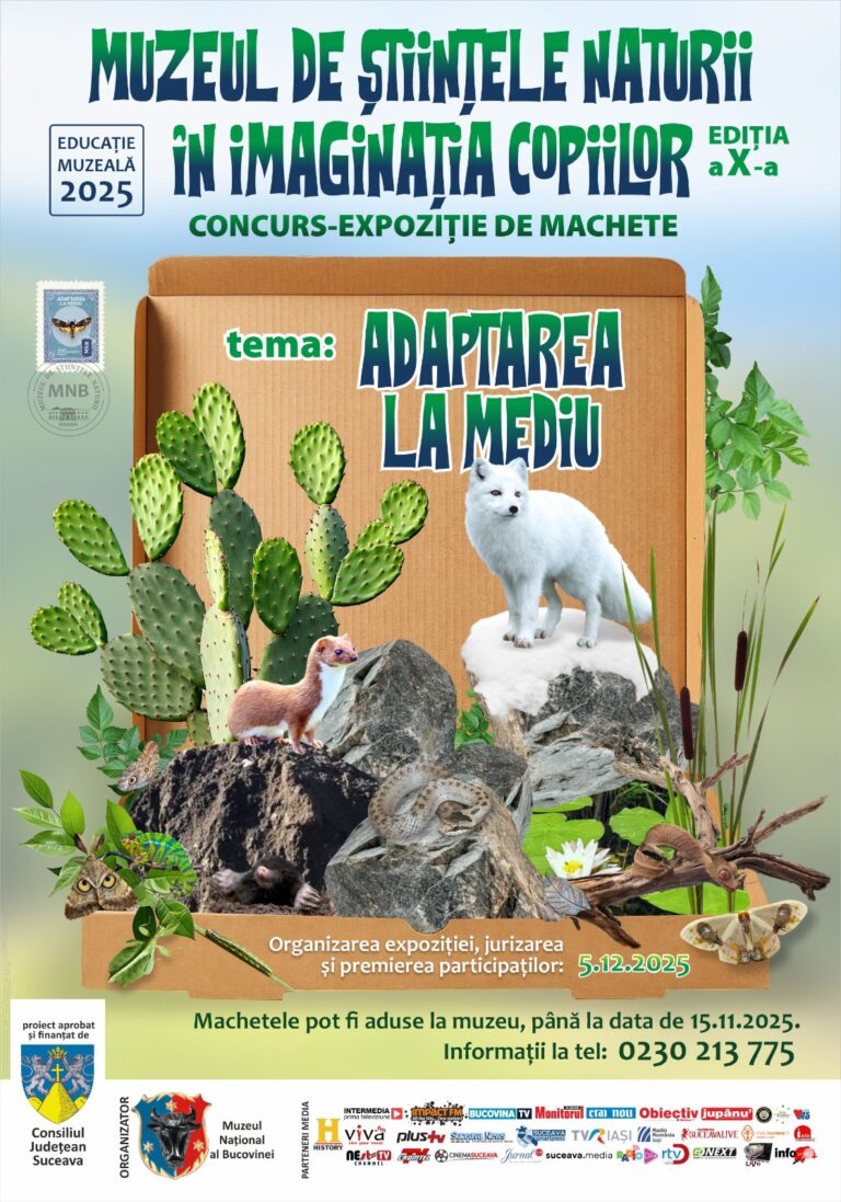 Muzeul Național al Bucovinei lansează o nouă ediție a proiectului „Muzeul de Științele Naturii în imaginația copiilor”