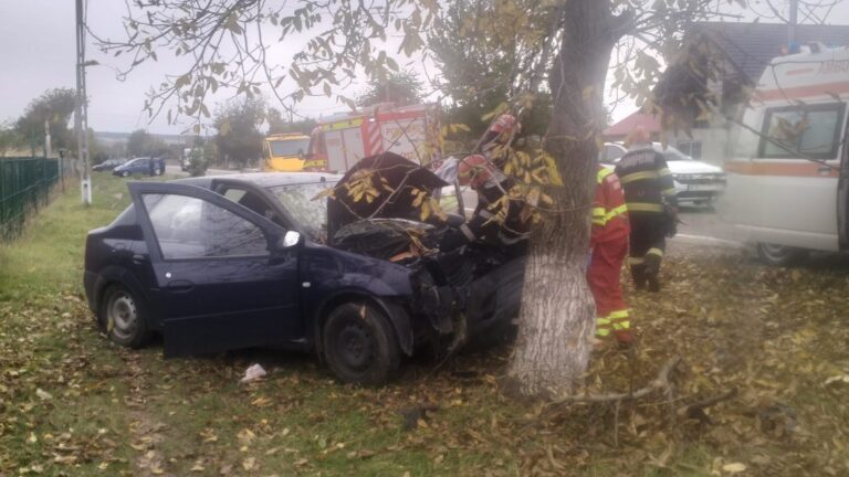 Un șofer, care a adormit la volan, s-a izbit cu mașina într-un copac, la Vadu Moldovei