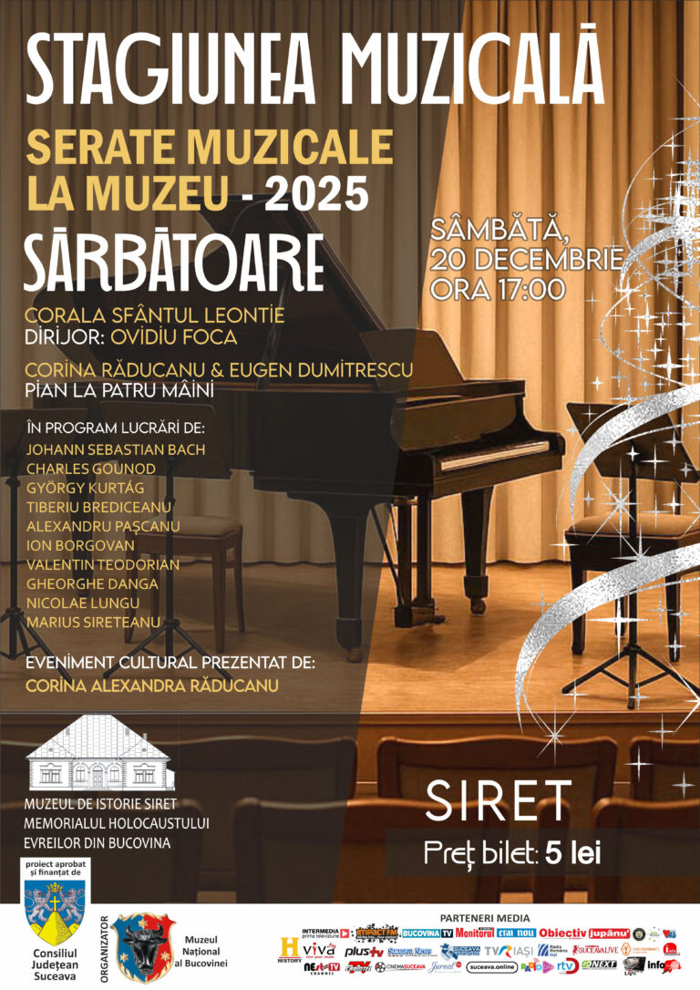 Muzeul Național al Bucovinei continuă Stagiunea muzicală, din cadrul proiectului Zile și nopți la Muzeul Național al Bucovinei