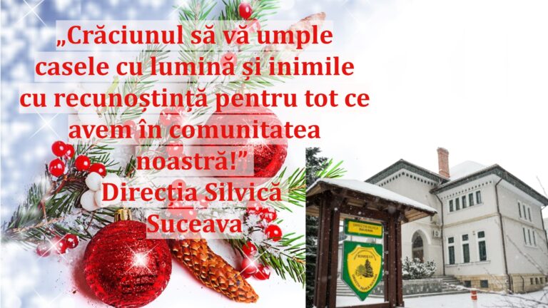 „Crăciunul să vă umple casele cu lumină și inimile cu recunoștință pentru tot ce avem în comunitatea noastră!” | Direcția Silvică Suceava