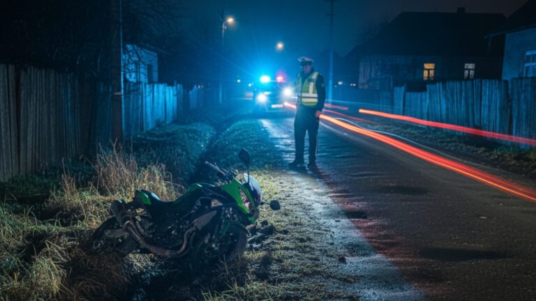 Un tânăr băut și fără permis a fost reținut de polițiști după ce s-a răsturnat cu o motocicletă neînmatriculată, la Baia