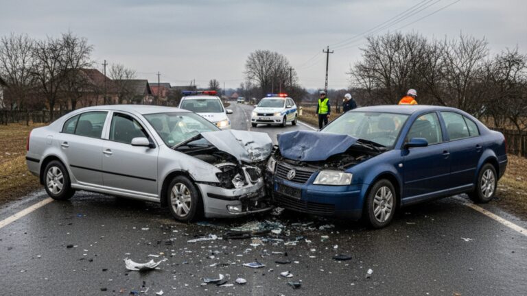 Accident produs la Boroaia de o șoferiță care a pătruns cu mașina pe contrasens