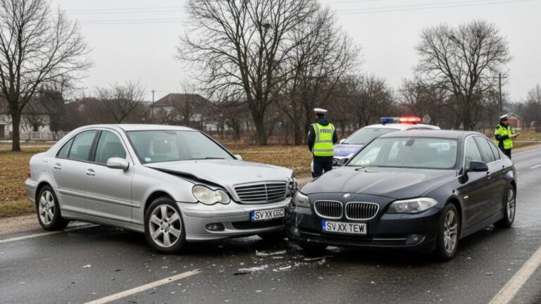 Un șofer a ajuns la spital la câteva ore după ce a fost implicat într-un accident la Luncușoara