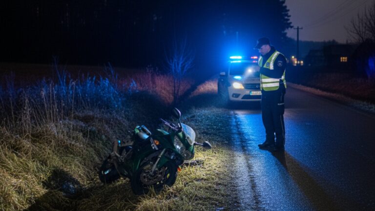 Un tânăr de 20 de ani, beat și fără permis, s-a ales cu mai multe leziuni după ce a fugit de poliție pe o motocicletă neînmatriculată, la Baia