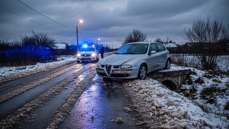 Un șofer beat s-a izbit cu mașina într-un podeț, la Mitocu Dragomirnei, după ce a vrut să evite un câine