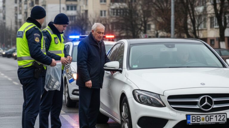 Un bătrân cu permisul suspendat a fost depistat la volanul unui Merțan fără RCA pe străzile din Suceava