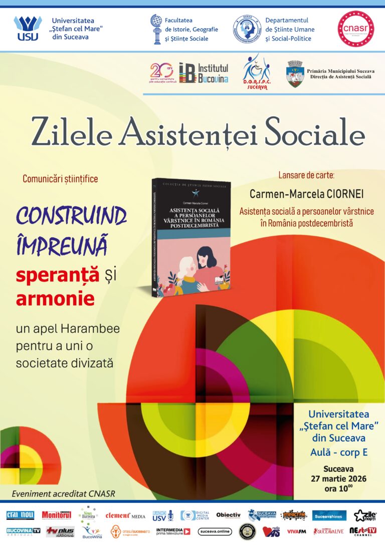 USV anunță organizarea evenimentului anual „Zilele Asistenței Sociale”, cu tema „Construind împreună speranță și armonie: un apel Harambee pentru a uni o societate divizată”