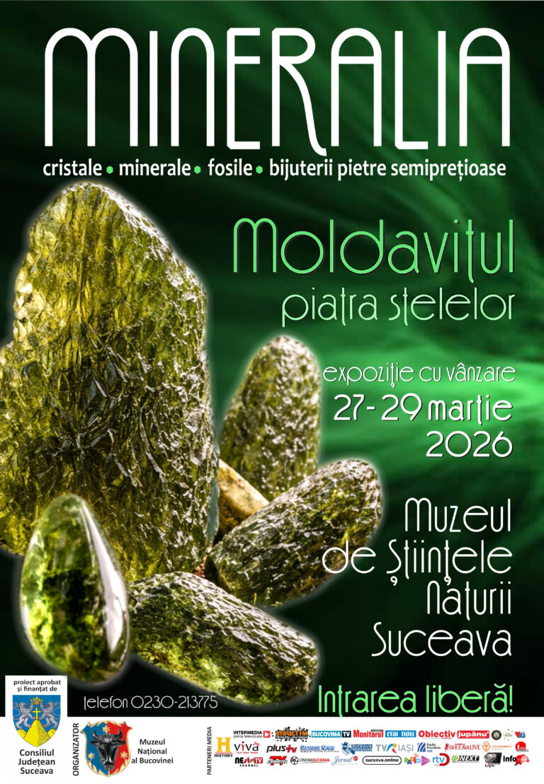 Muzeul de Științele Naturii din Suceava găzduiește evenimentul „Expoziția Mineralia – Lumea Cristalelor și Mineralelor de Colecție”
