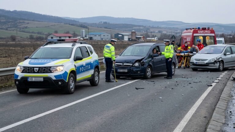 Accident rutier pe șoseaua de centură a Sucevei. Manevră de întoarcere interzisă soldată cu o victimă și două mașini avariate