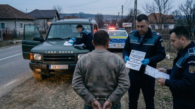 Un șofer a fost reținut la Hârtop după ce a fost depistat cu o alcoolemie uriașă la volanul unui autoturism de teren