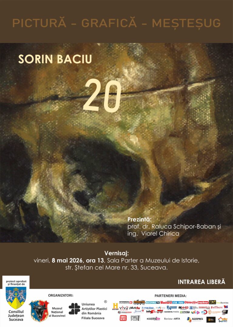 Expoziția de artă plastică „20”, semnată de Sorin Baciu, la Muzeul de Istorie din Suceava
