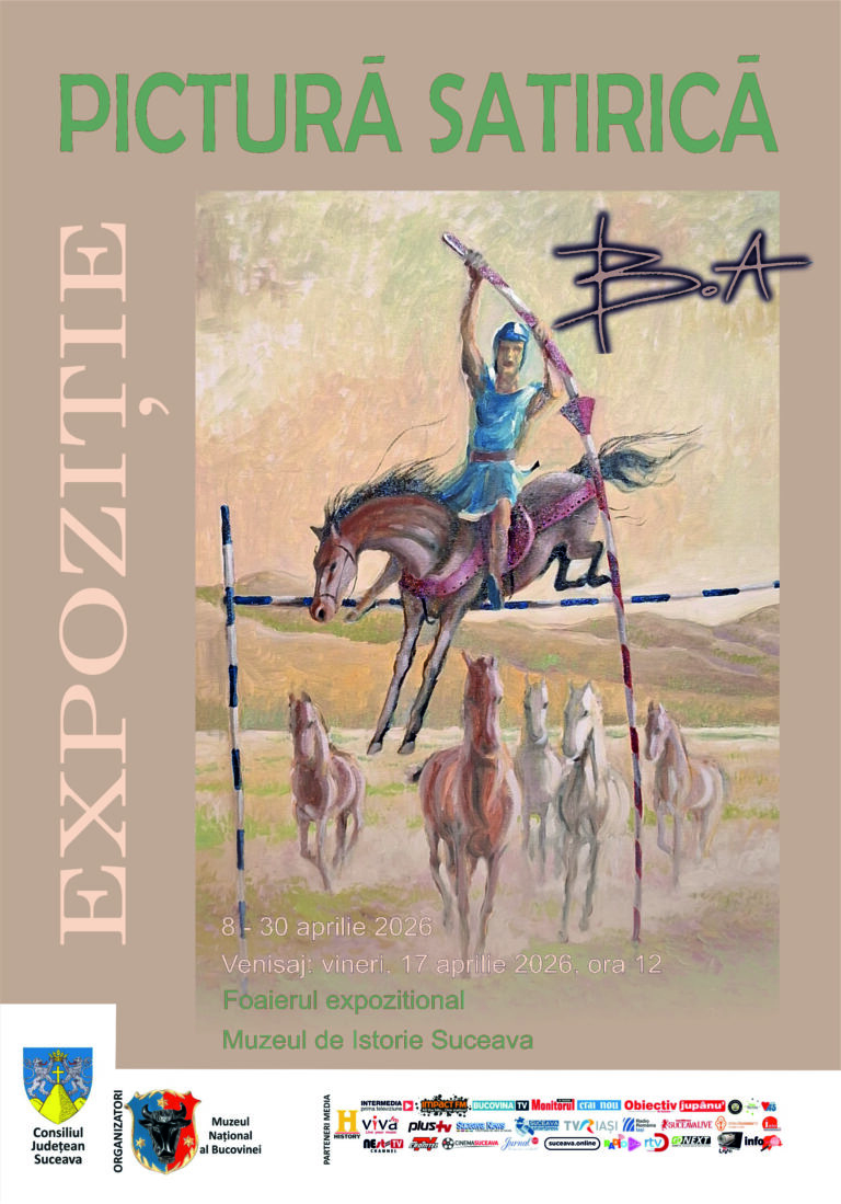 Muzeul de Istorie Suceava găzduiește expoziția de pictură și acuarelă satirică intitulată Pictura satirică, semnată de caricaturistul Ovidiu Ambrozie Bortă – BOA
