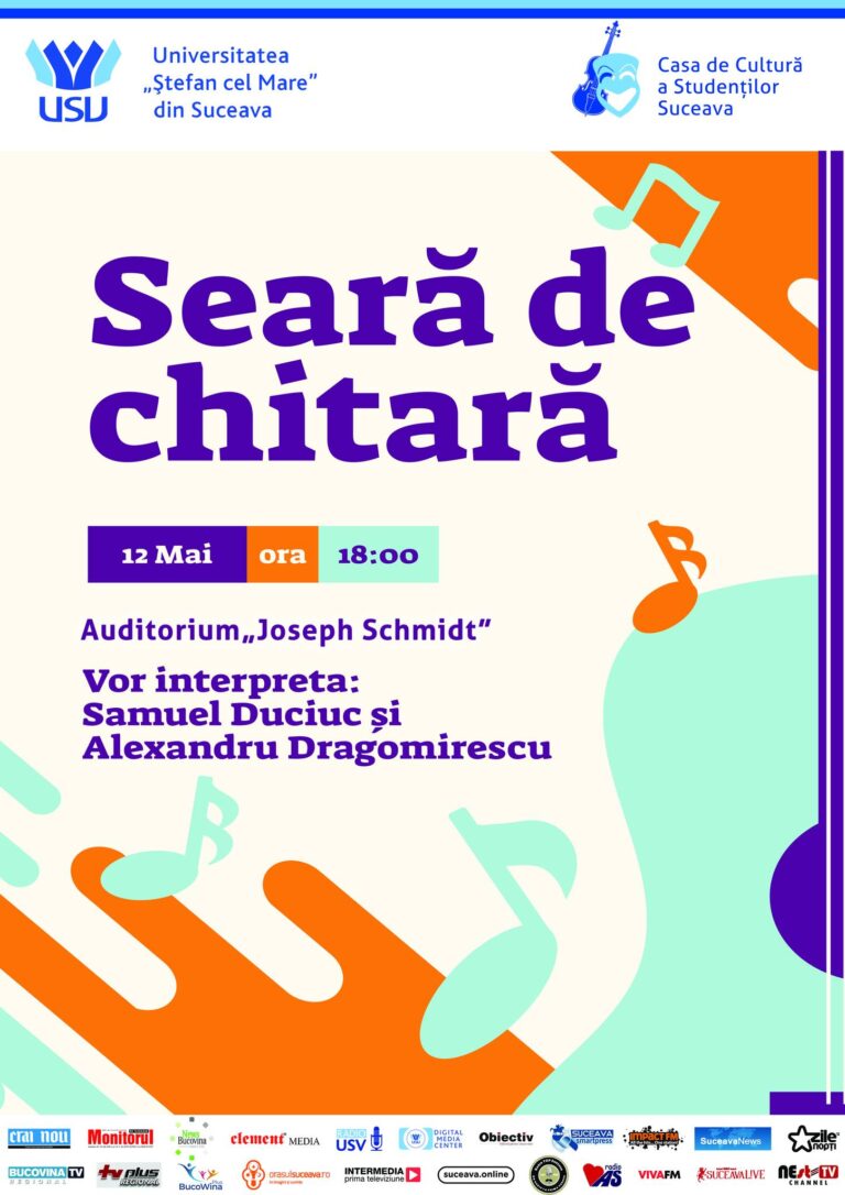 „Seară de chitară”, recital susținut de Samuel Duciuc și Alexandru Dragomirescu la Auditorium „Joseph Schmidt”
