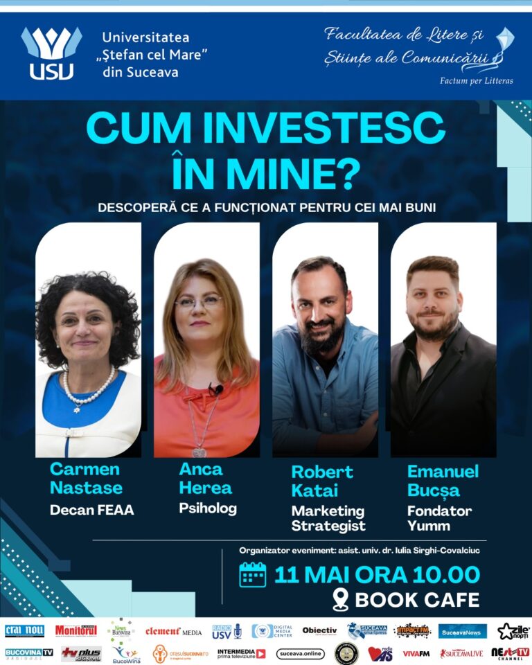 Studenții de la specializarea Media digitală, anul II, organizează o conferință dedicată dezvoltării personale și educației financiare