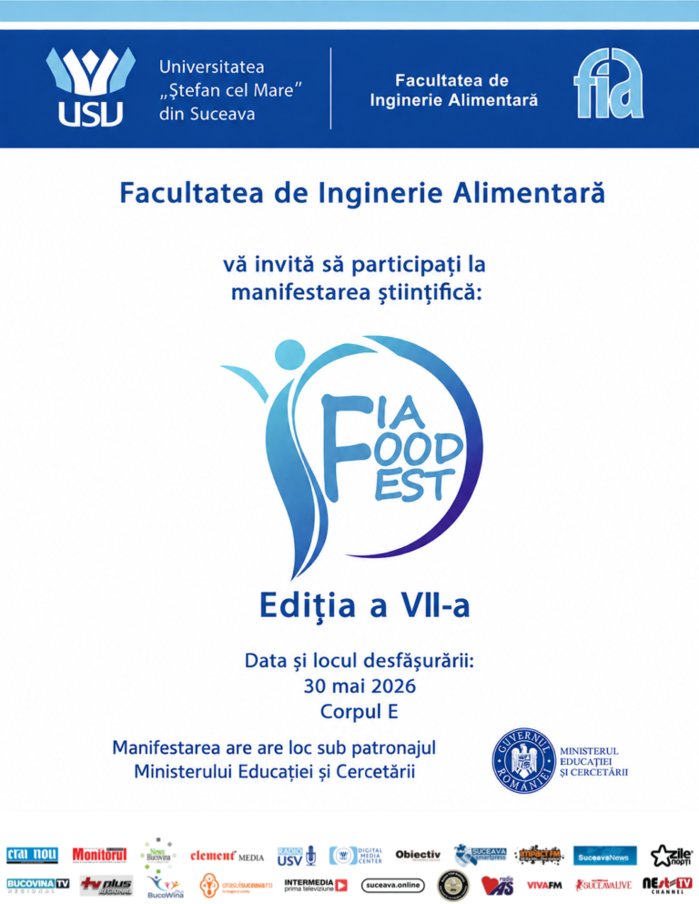 Facultatea de Inginerie Alimentară din cadrul USV organizează cea de-a VII-a ediție a concursului FIA Food Fest