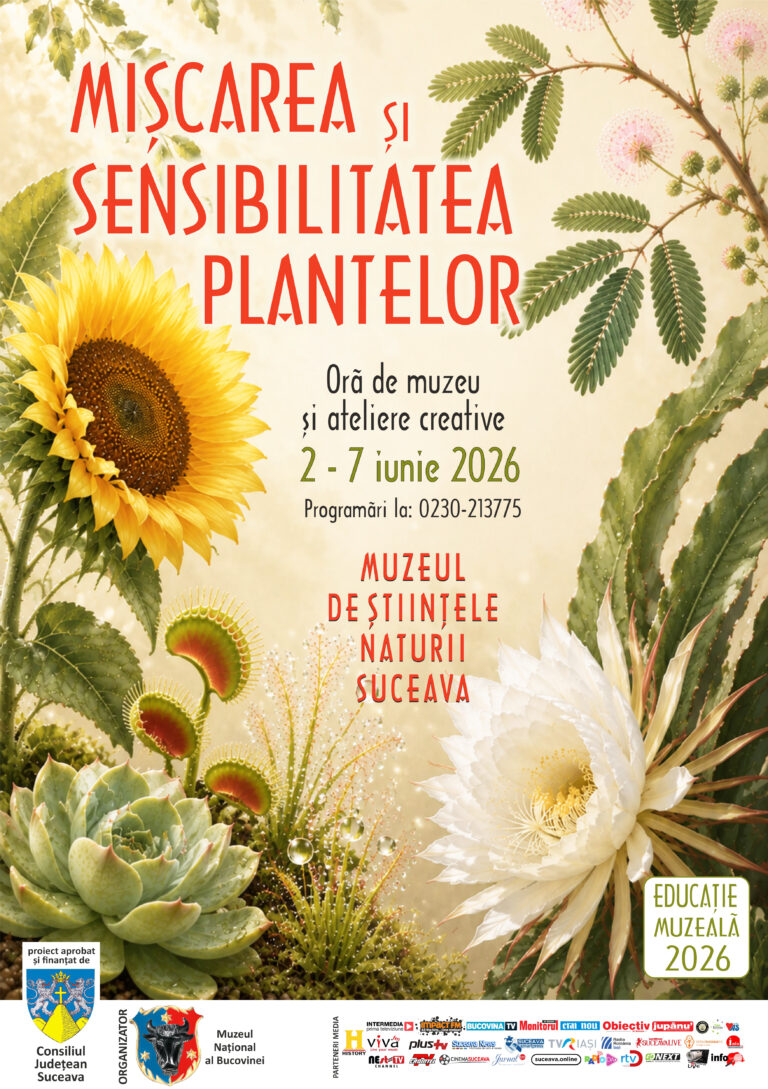 Superputerile plantelor dezvăluite în lecția de muzeu „Mișcarea și sensibilitatea plantelor”, la Muzeul de Științele Naturii din Suceava