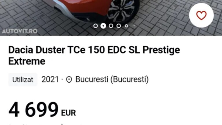 Țeapă pe Autovit cu o Dacia Duster vândută în numele unei agenții de reorganizare judiciară. Doi soți din Dolhești au rămas fără aproape 12.500 de lei