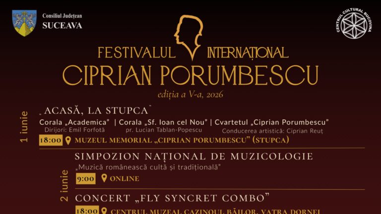 Evenimente deosebite organizate cu ocazia celei de-a V-a ediții a Festivalului Internațional „Ciprian Porumbescu”