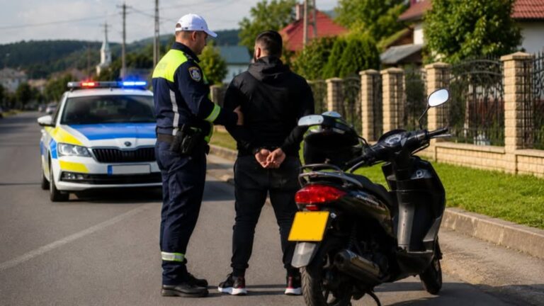 Un bărbat din Putna, beat și fără permis, care se plimba cu un scuter neînmatriculat prin Vicovu de Sus a fost reținut de polițiști