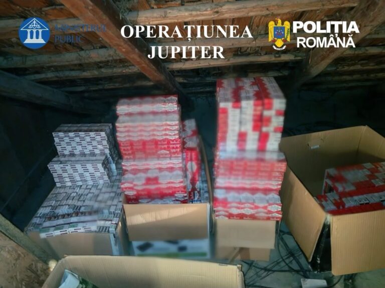 Peste 220.000 de țigări de contrabandă confiscate la Suceava. Un bărbat de 64 de ani a fost reținut de polițiști după ce a transformat mai multe locații în depozite ilicite