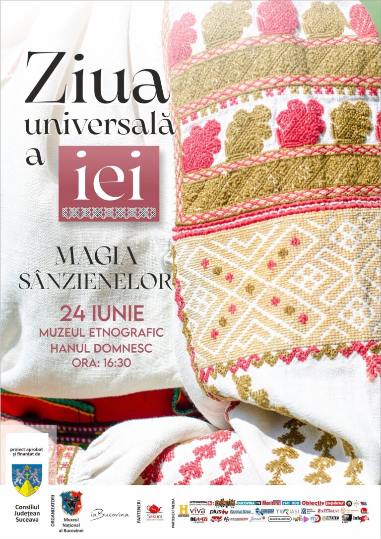 Muzeul Național al Bucovinei și IaBucovina vă invită la o după-amiază dedicată patrimoniului, eleganței și autenticității, pentru a celebra împreună frumusețea iei românești și spiritul Sânzienelor