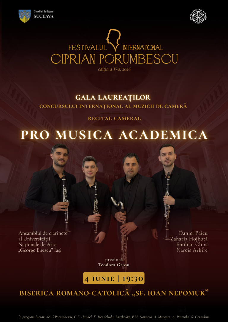 Recital cameral „Pro Musica Academica”, în cadrul Festivalului Internațional „Ciprian Porumbescu”