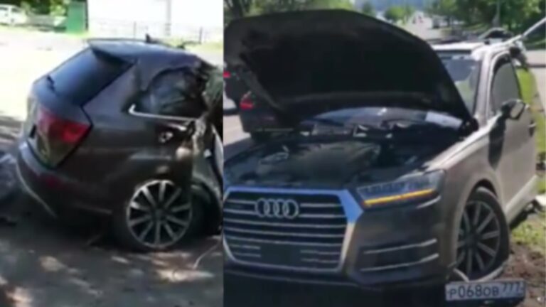 O ucraineancă beată turtă s-a izbit cu un Audi Q7 într-un cap de pod la Dornești. Femeia s-a certat cu soțul și s-a hotărât brusc, la o bucată de noapte, că se întoarce în țara natală