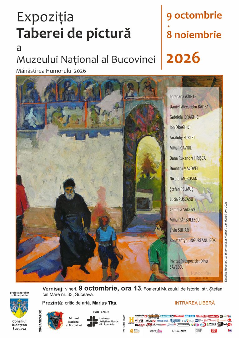 Tabăra de pictură Mănăstirea Humorului – 2026”, la Muzeul Național al Bucovinei