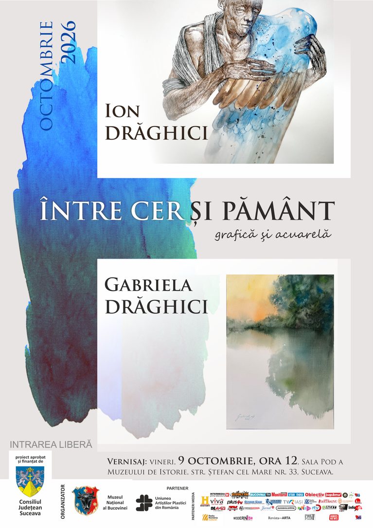 „Între cer și pământ” – expoziție de acuarelă și grafică la Muzeul Național al Bucovinei